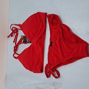 Red large bikini. Tie straps for adjustability. NWT.